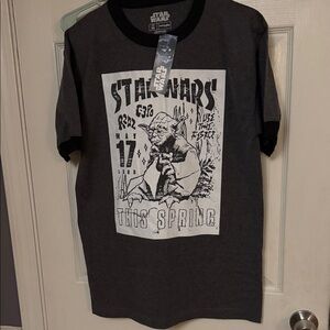 Star Wars Charcoal and Black Yoda Graphic Tee